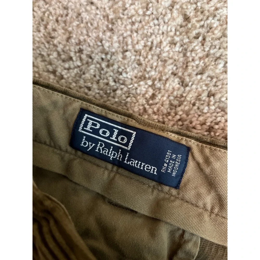 VTG Polo Ralph Lauren Mens Pants 38R Brown Corduroy Fishing Fly Lure Embroidered